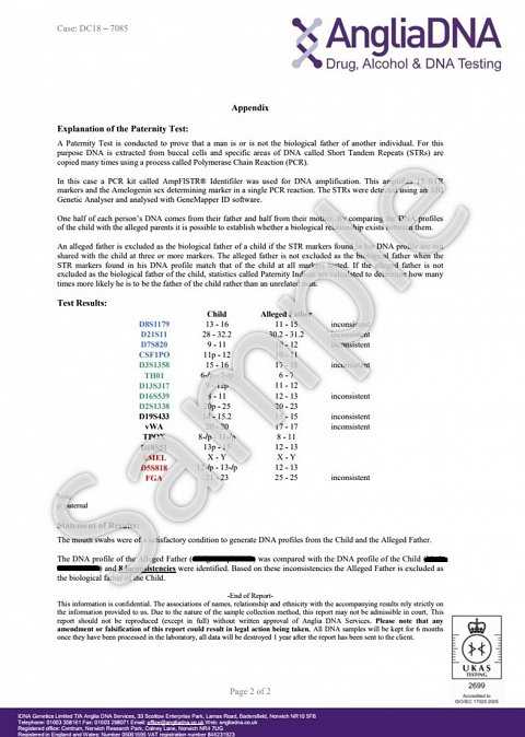 dna test letter template