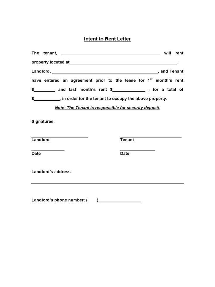 rental letter template