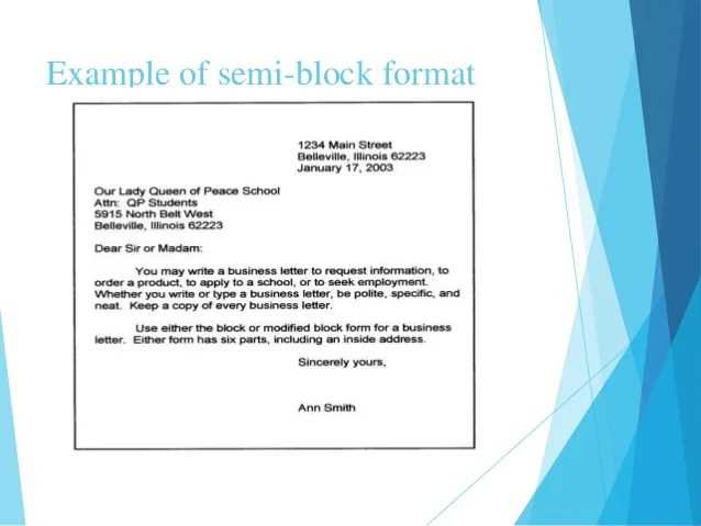 block format letter template