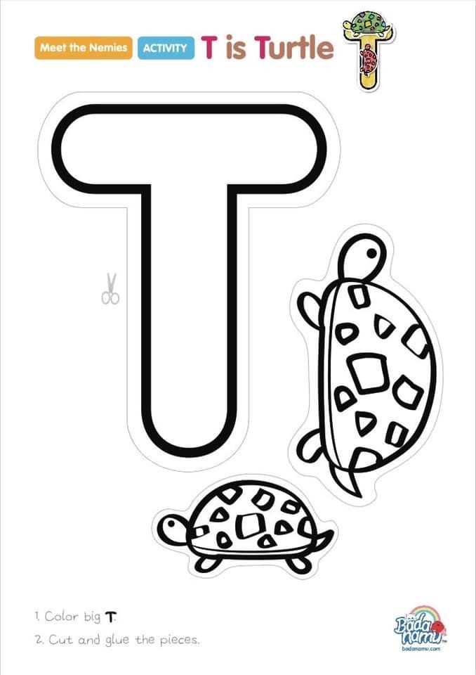 letter t template preschool