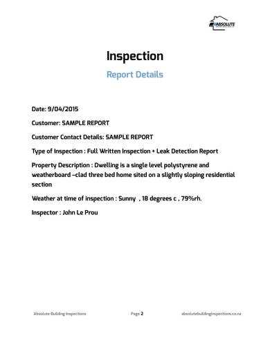 home inspection letter template