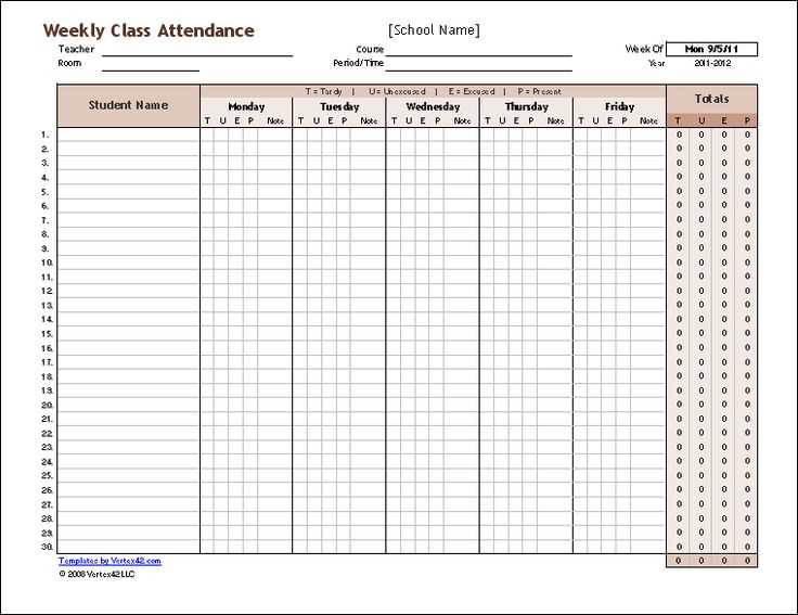 attendance letter template for schools