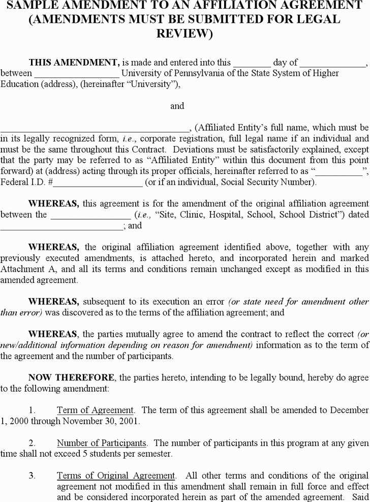 employment contract amendment letter template