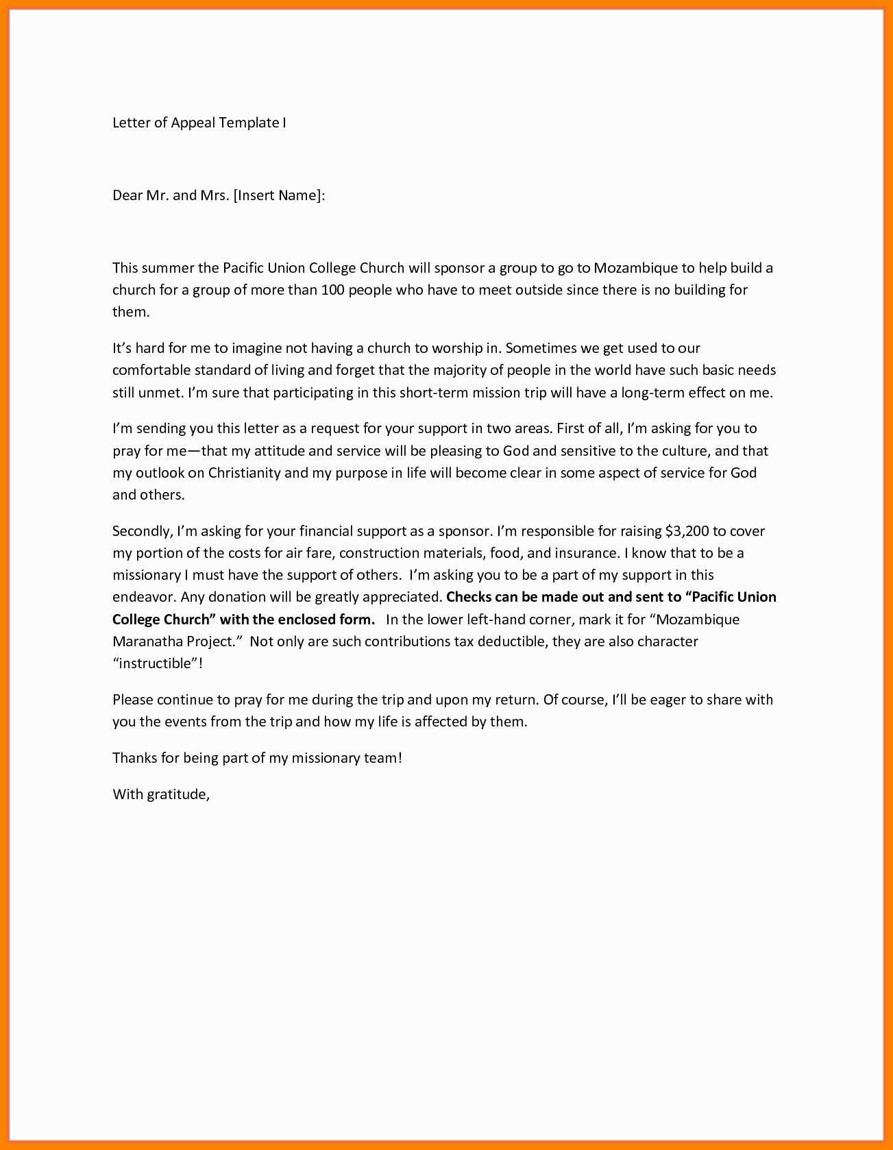 esa appeal letter template