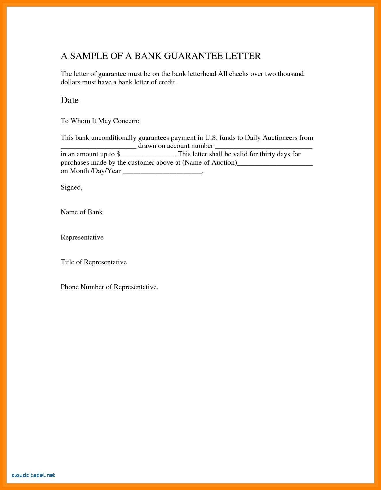 parent guarantee letter template