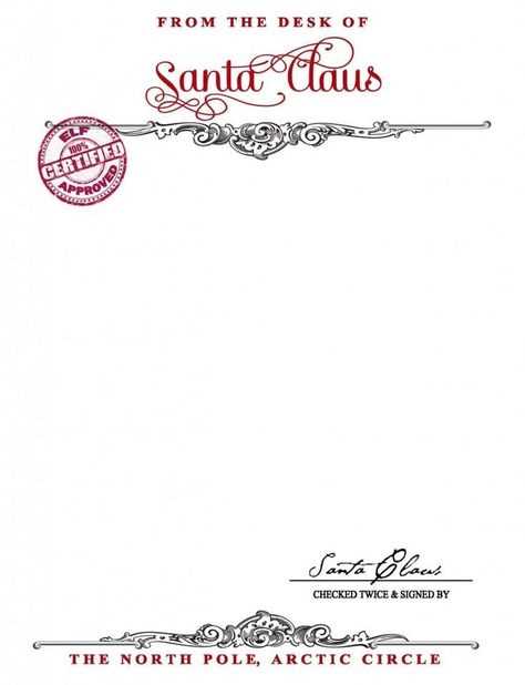 free printable letter from santa claus template