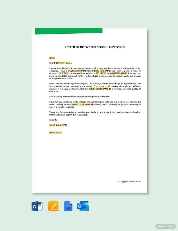 letter of intent template word download