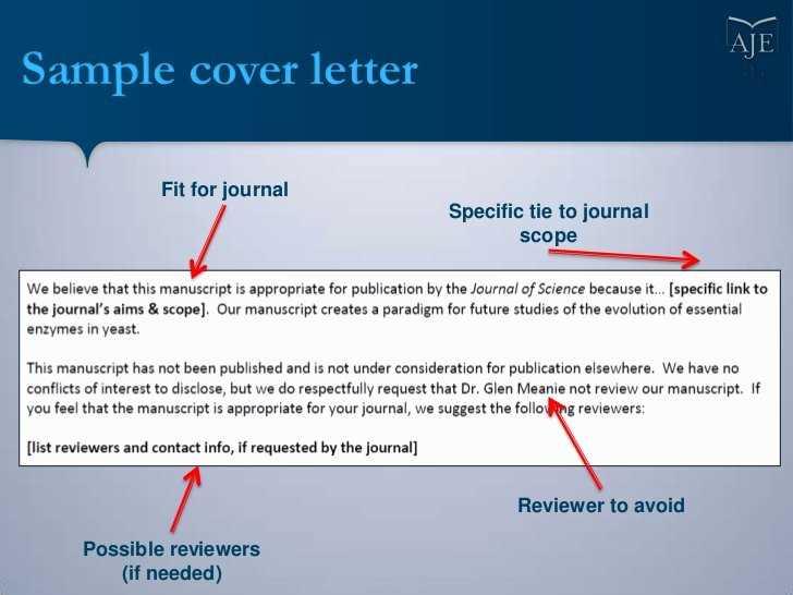 cover letter template for elsevier journal