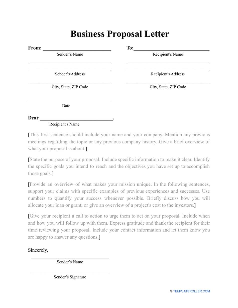 formal proposal letter template