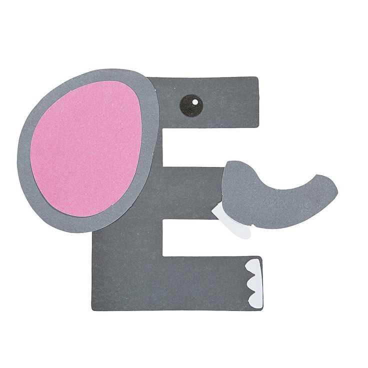 letter e elephant craft template