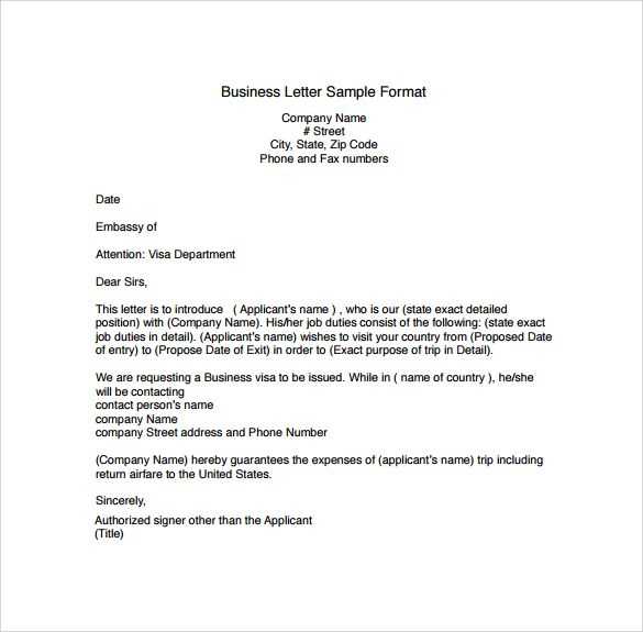 general business letter template