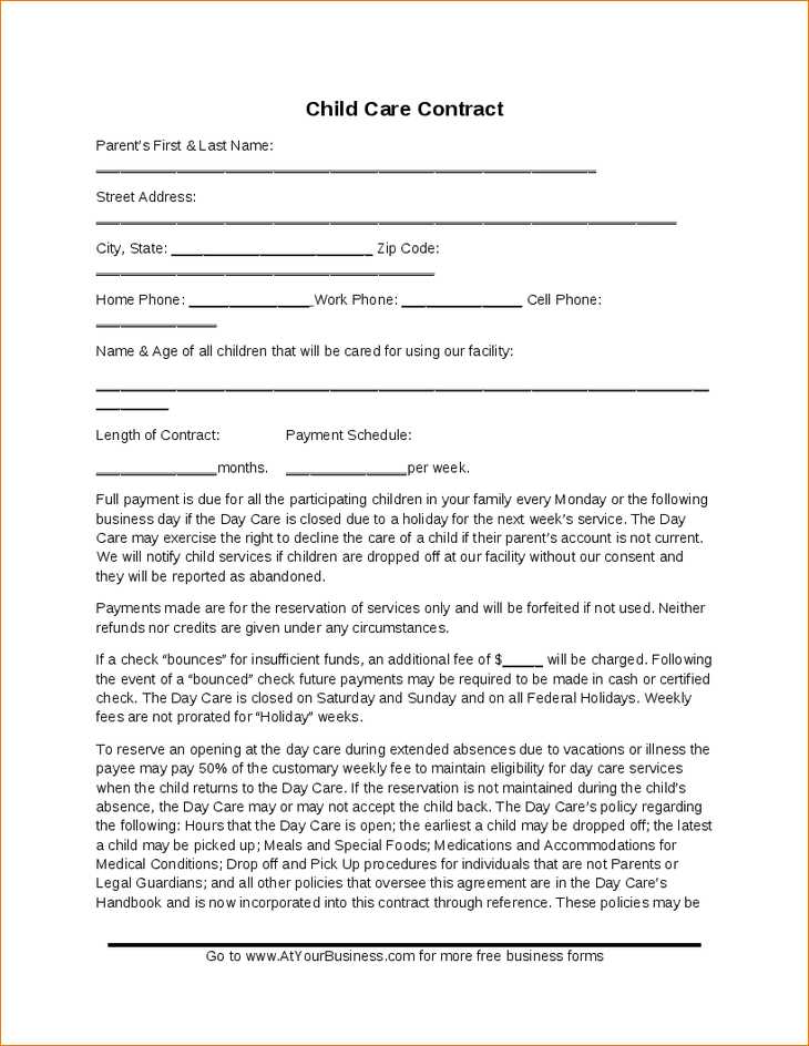 daycare letter to parents template