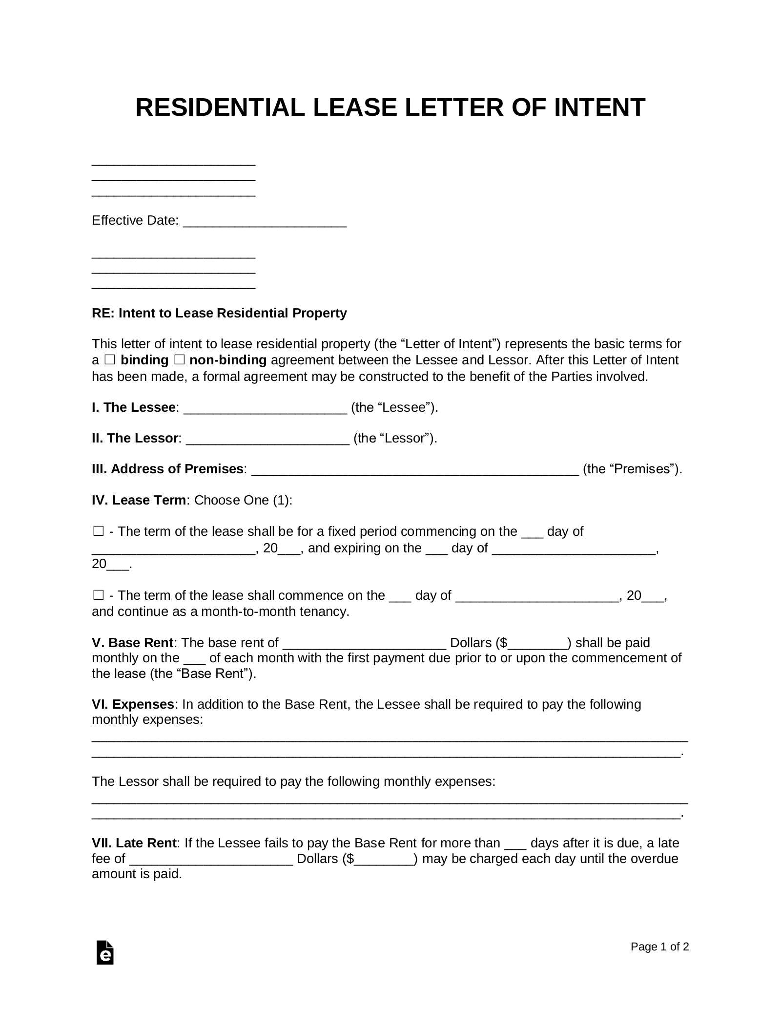 letter of intent to sue template