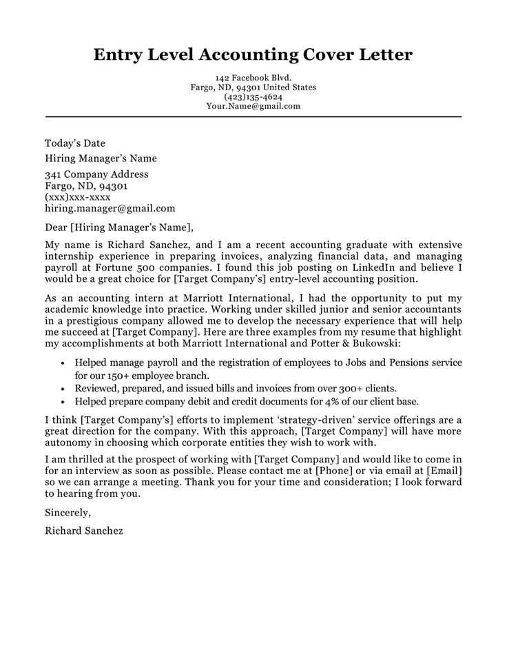 cover letter template accounting