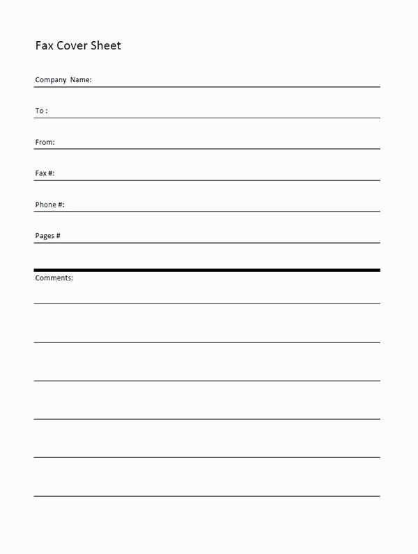 free printable fax cover letter template