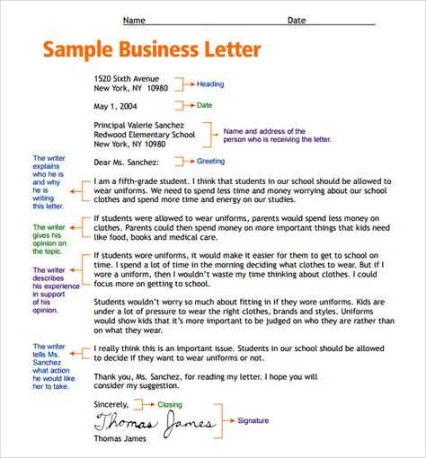 free template for business letter