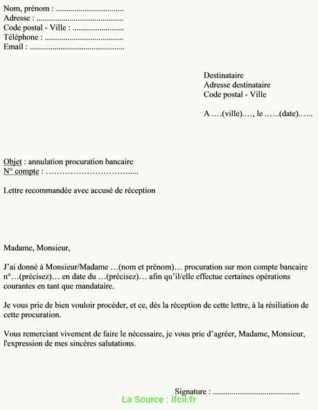 procuration letter template