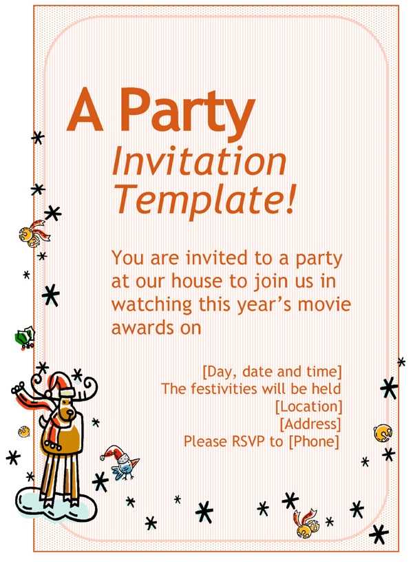 birthday party invitation letter template