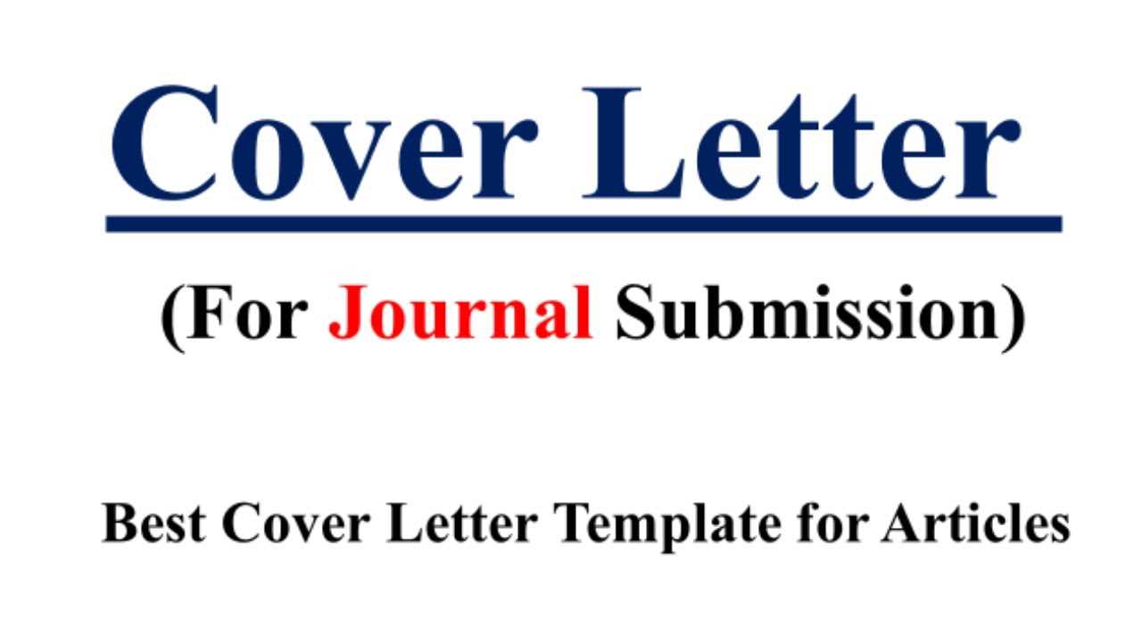 template cover letter journal submission