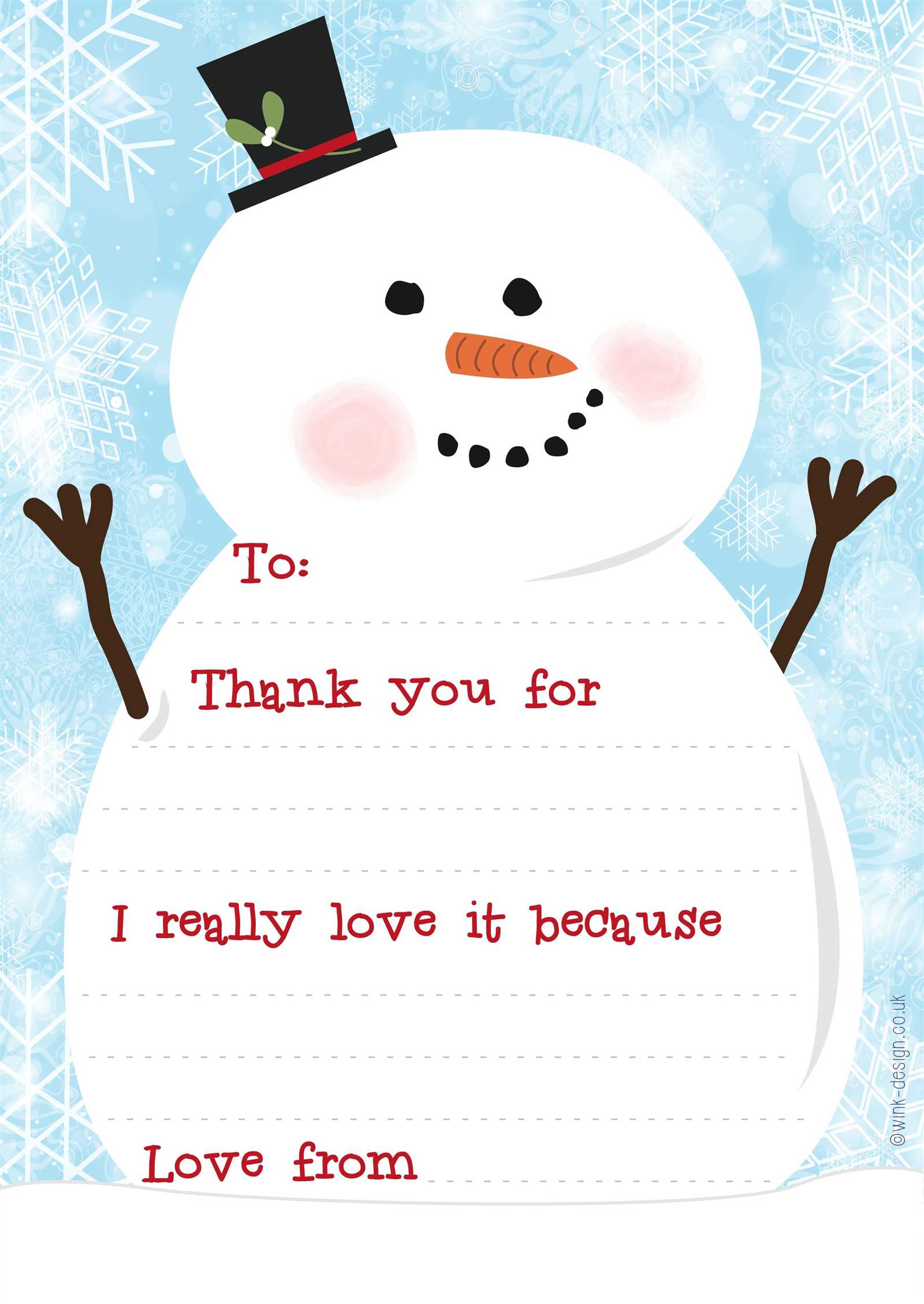 snowman letter template