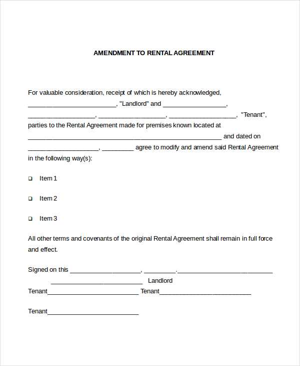 contract amendment letter template