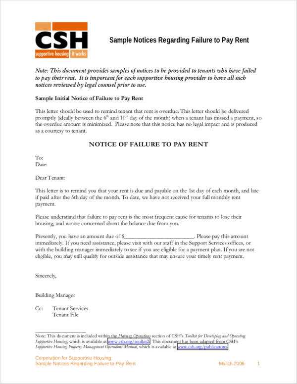 payment notice letter template