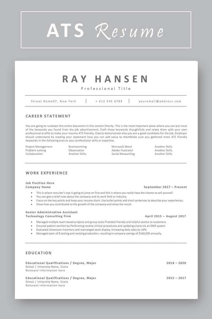 cover letter template ats