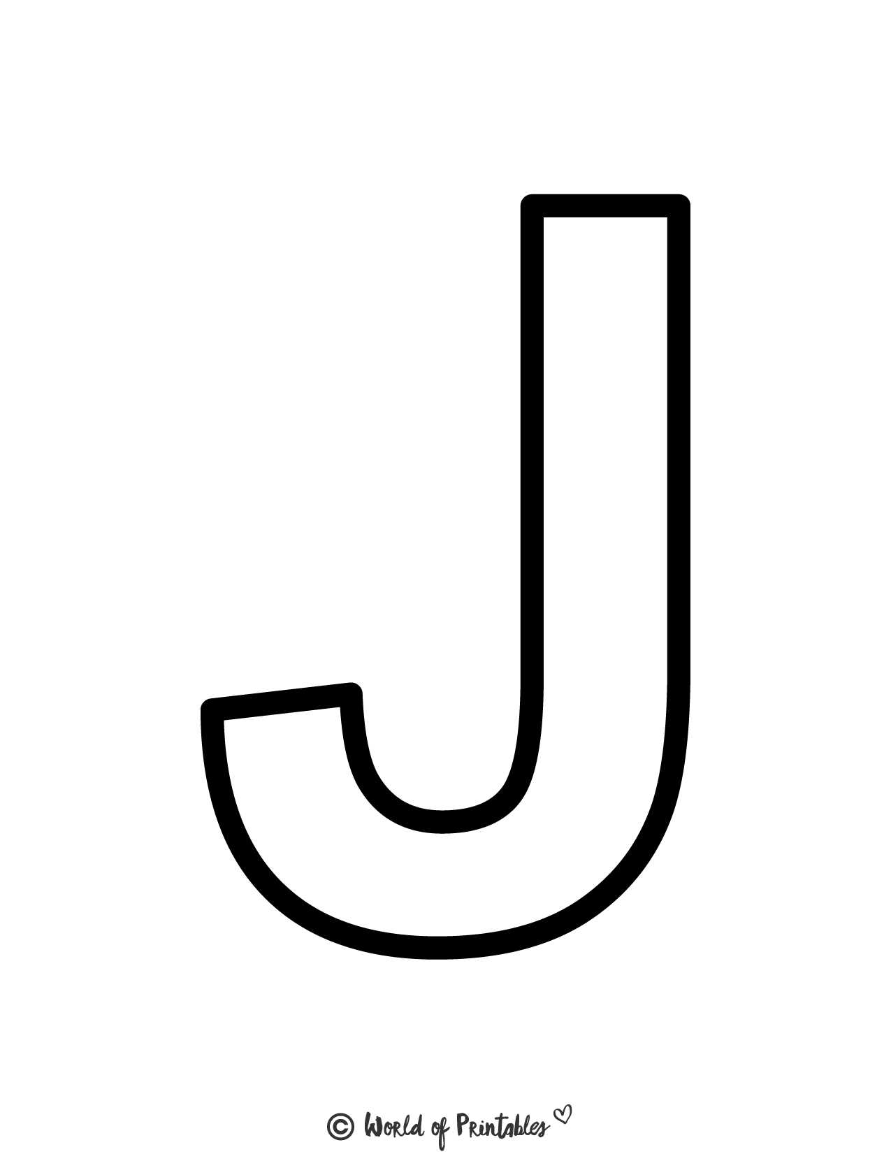 block letter j template