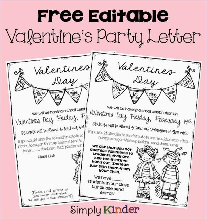 valentines day letter to parents template