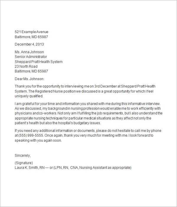 letter after interview template