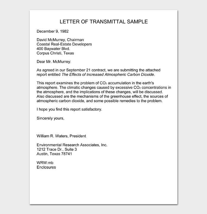 transmittal letter template