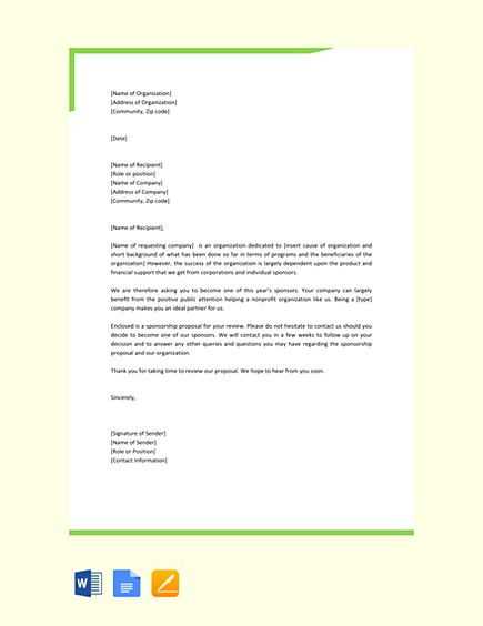 individual sponsorship letter template