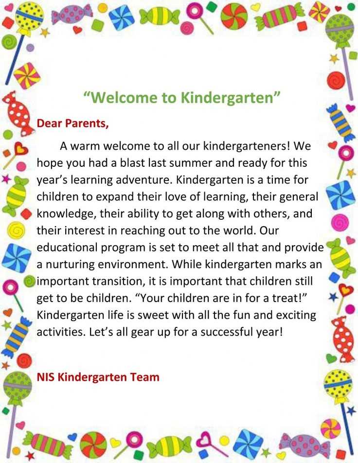 preschool welcome letter to parents from teacher template