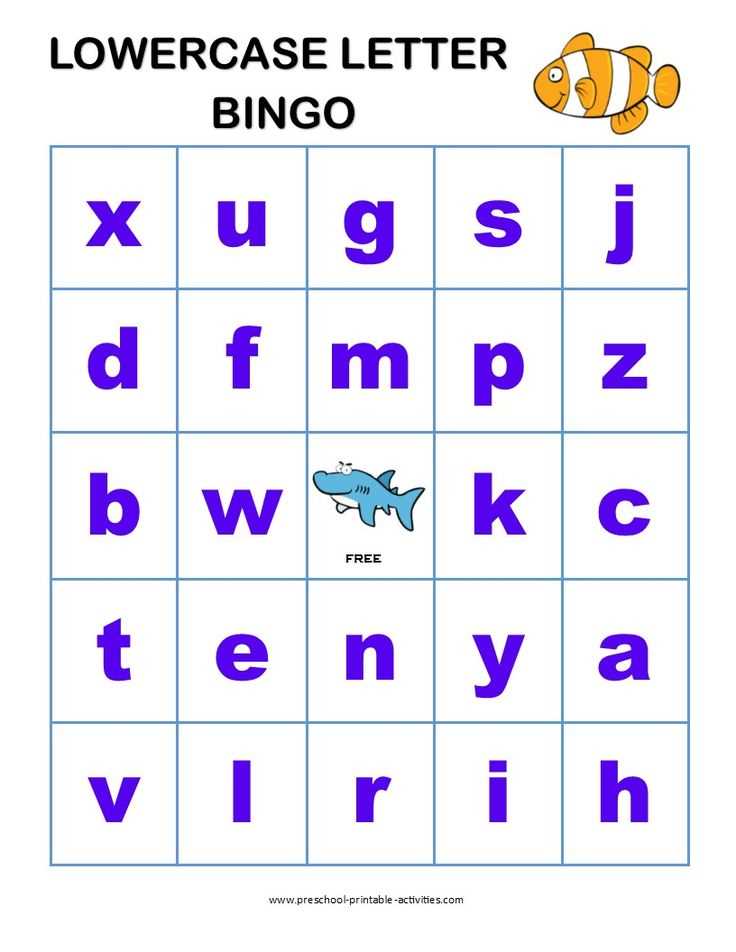 letter bingo template