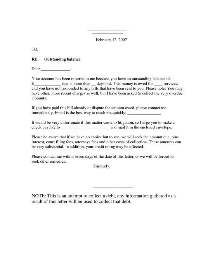 owed money letter template