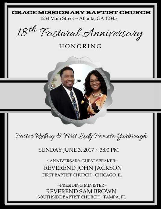 pastor anniversary invitation letter template