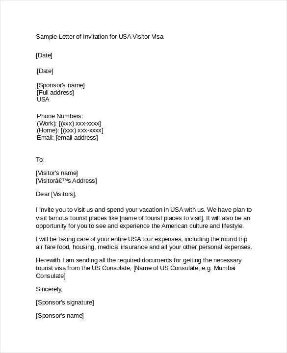 letter template usa