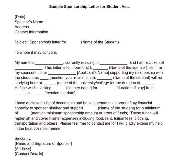 sponsor letter for uk visa template