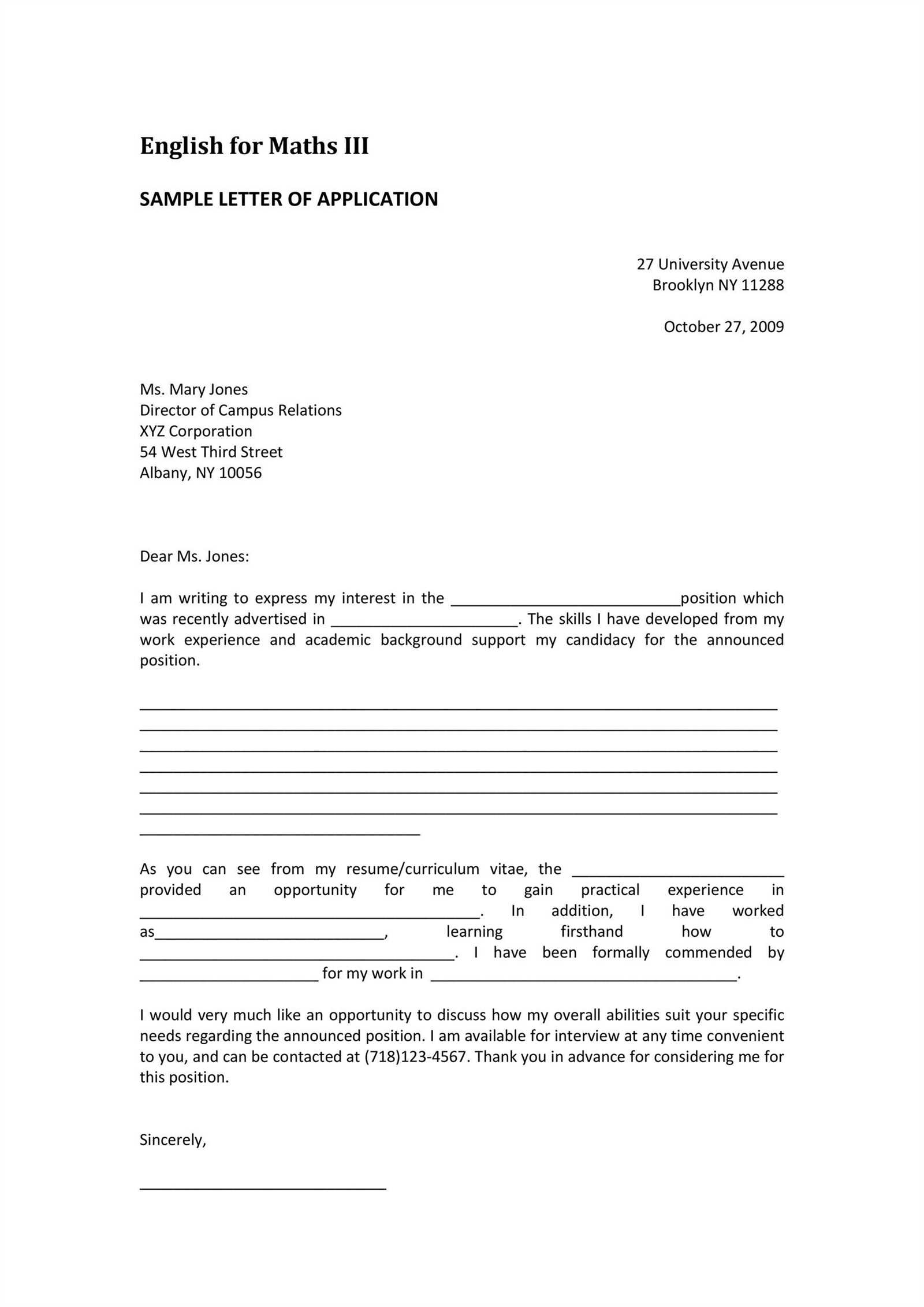 express of interest letter template