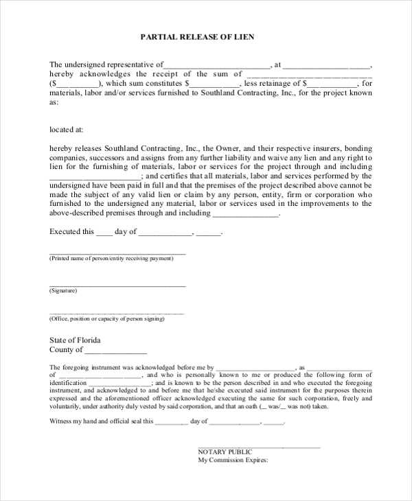 lien release request letter template