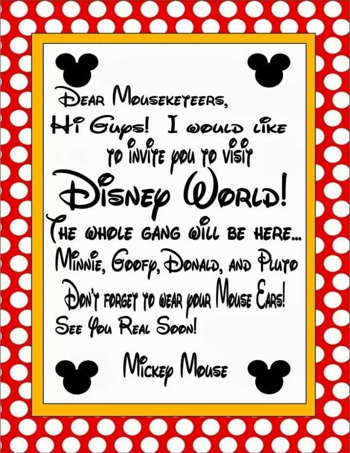 printable disneyland surprise letter template