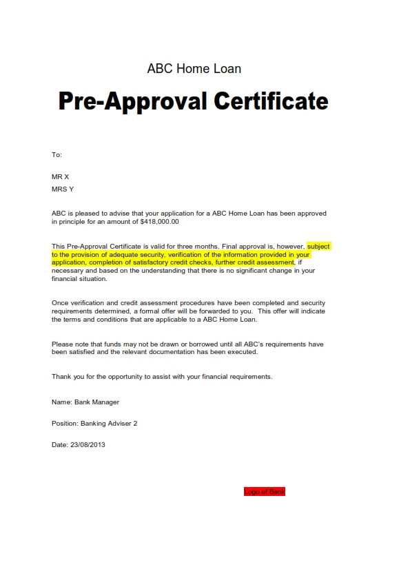 loan approval letter template