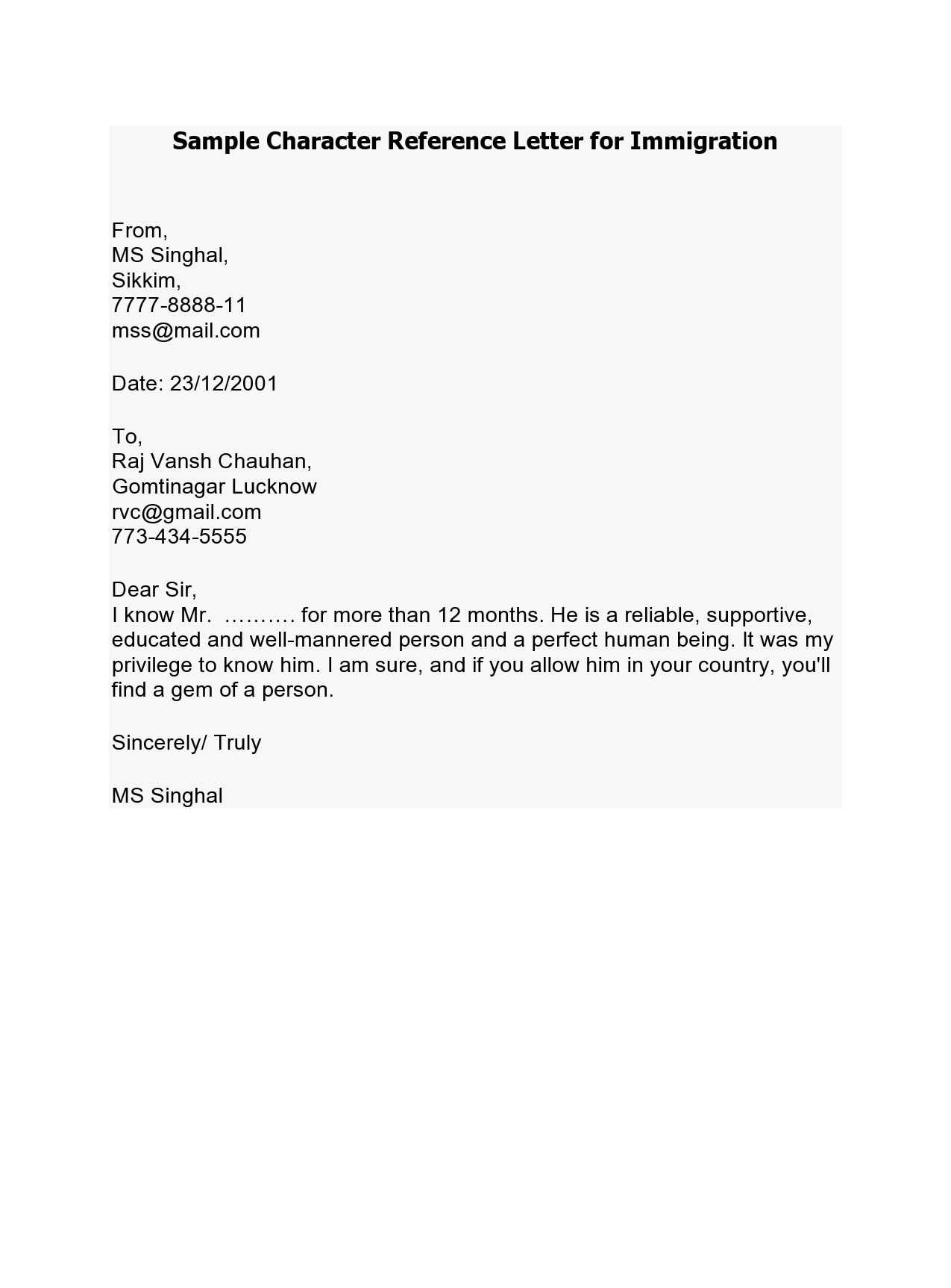 character reference letter for immigration template