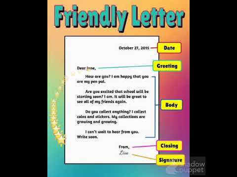 elementary friendly letter template