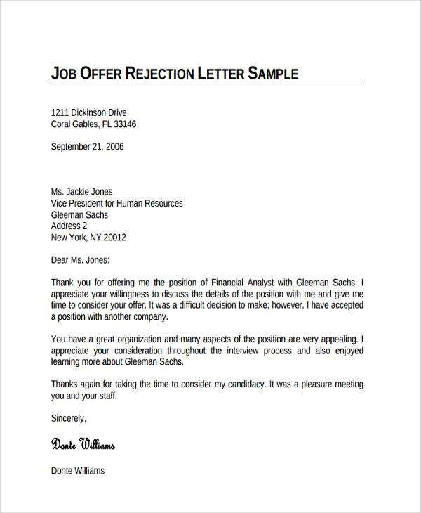 refusal letter template