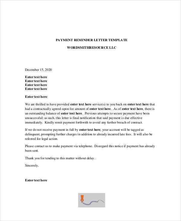 payment arrangement letter template