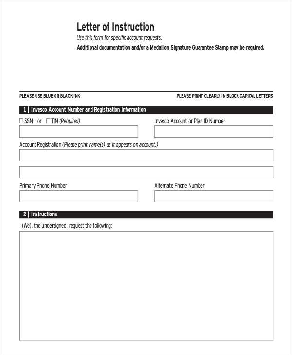 template for trust distribution letter of instructions