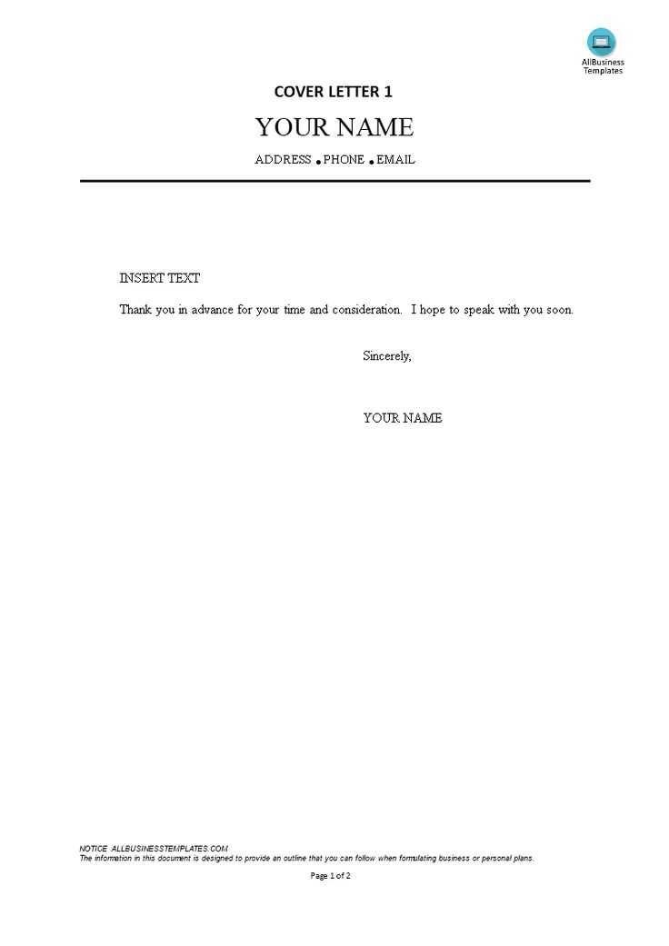 blank cover letter template