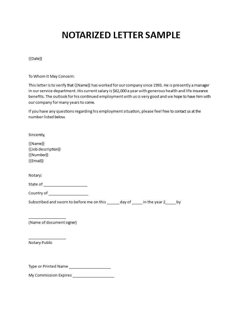 notarized letter template florida