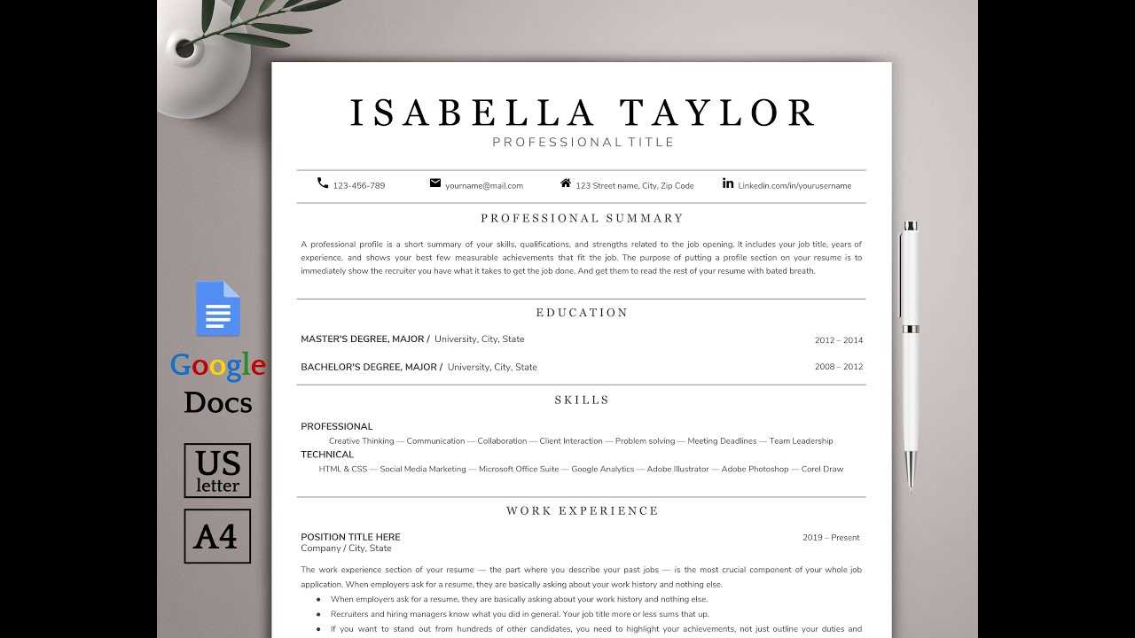 google docs resume and cover letter templates